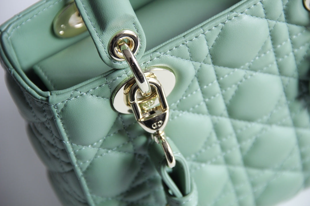 Dior M0531 Small Lady Dior Bag Green Cannage with Green enamel buckle - Default Title - View 8