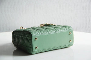 Dior M0531 Small Lady Dior Bag Green Cannage with Green enamel buckle - Default Title - View 9