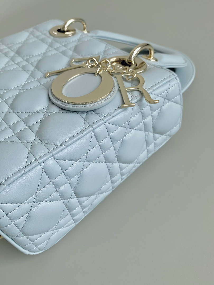 Dior M0531 Small Lady Dior Bag Light Blue Cannage Lambskin - Default Title - View 3