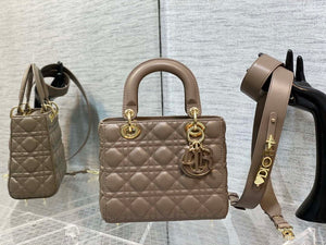 Dior M0531 Small Lady Dior Bag Mike tea Cannage with Mike tea enamel buckle - Default Title - View 1