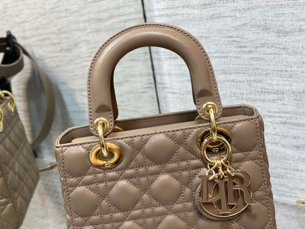 Dior M0531 Small Lady Dior Bag Mike tea Cannage with Mike tea enamel buckle