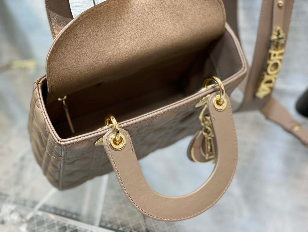 Dior M0531 Small Lady Dior Bag Mike tea Cannage with Mike tea enamel buckle