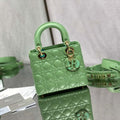 Dior M0531 Small Lady Dior Bag Mint Green Cannage with enamel buckle - Default Title - View 1