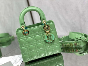 Dior M0531 Small Lady Dior Bag Mint Green Cannage with enamel buckle - Default Title - View 2