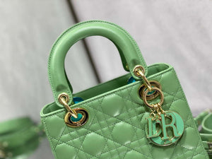 Dior M0531 Small Lady Dior Bag Mint Green Cannage with enamel buckle - Default Title - View 3