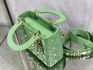 Dior M0531 Small Lady Dior Bag Mint Green Cannage with enamel buckle - Default Title - View 5