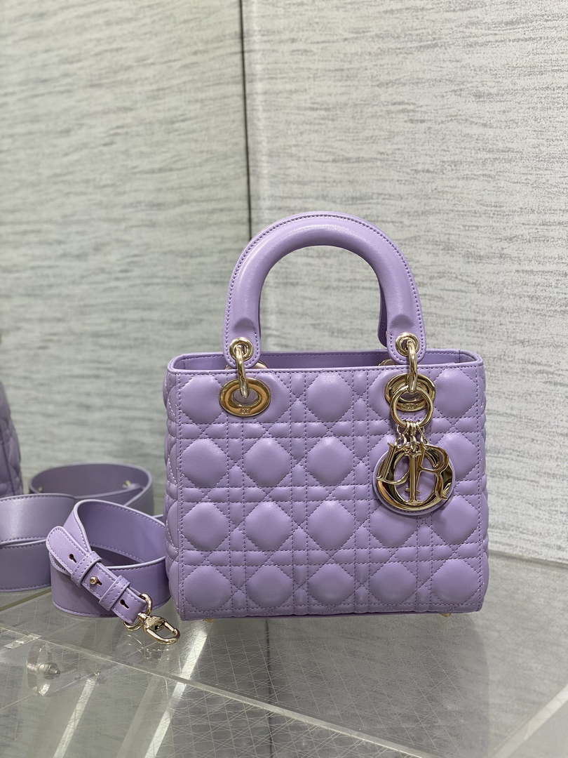 Dior M0531 Small Lady Dior Bag Purple Cannage Lambskin - Default Title - View 2