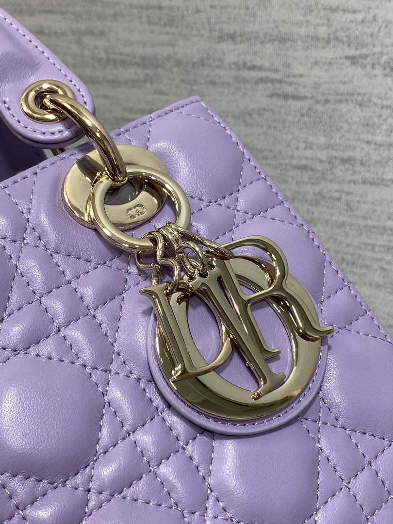 Dior M0531 Small Lady Dior Bag Purple Cannage Lambskin - Default Title - View 3