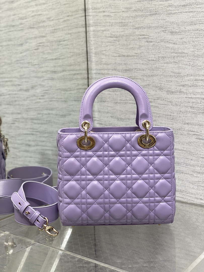 Dior M0531 Small Lady Dior Bag Purple Cannage Lambskin - Default Title - View 5