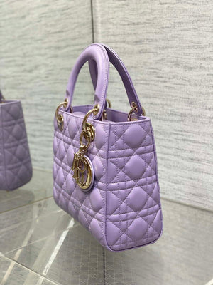 Dior M0531 Small Lady Dior Bag Purple Cannage Lambskin - Default Title - View 6