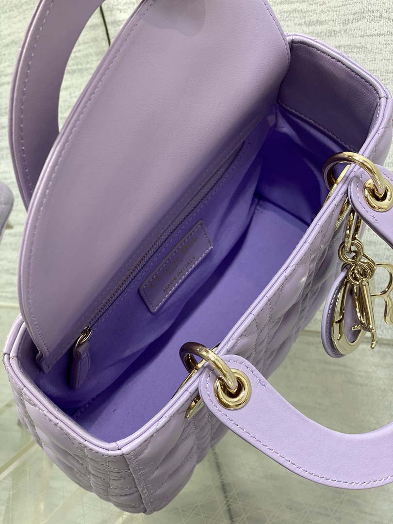 Dior M0531 Small Lady Dior Bag Purple Cannage Lambskin
