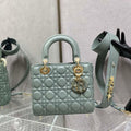 Dior M0531 Small Lady Dior Bag Rock Gray Cannage with enamel buckle - Default Title - View 1