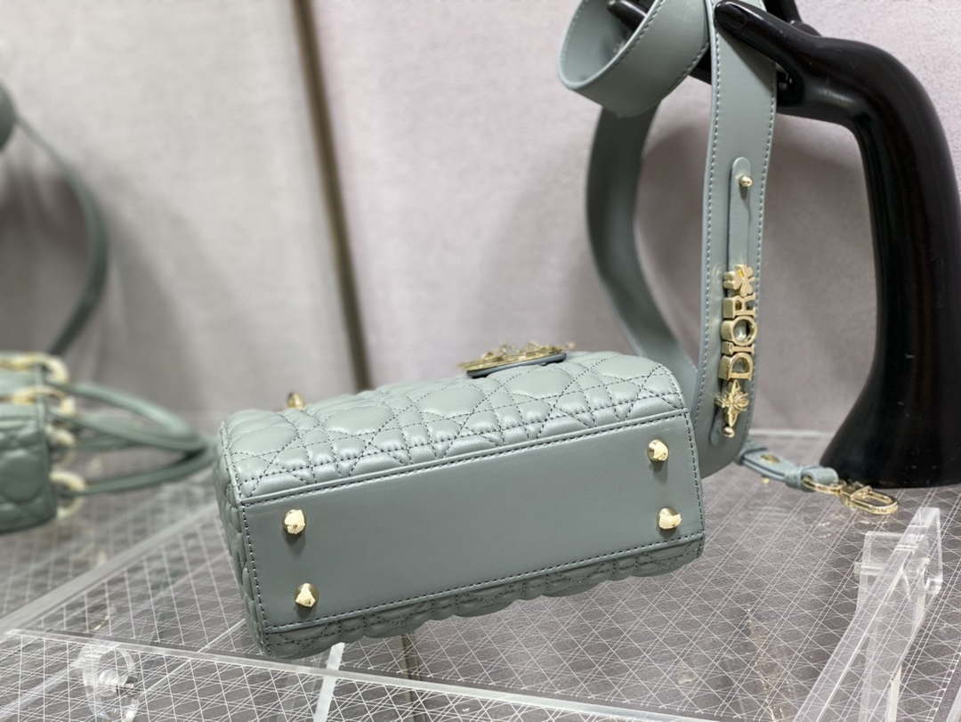 Dior M0531 Small Lady Dior Bag Rock Gray Cannage with enamel buckle - Default Title - View 7