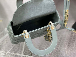 Dior M0531 Small Lady Dior Bag Rock Gray Cannage with enamel buckle - Default Title - View 8