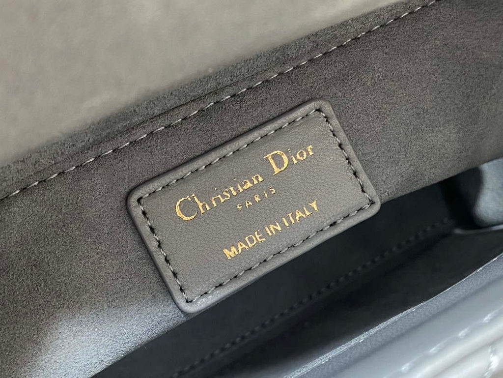Dior M0531 Small Lady Dior Bag Rock Gray Cannage with enamel buckle