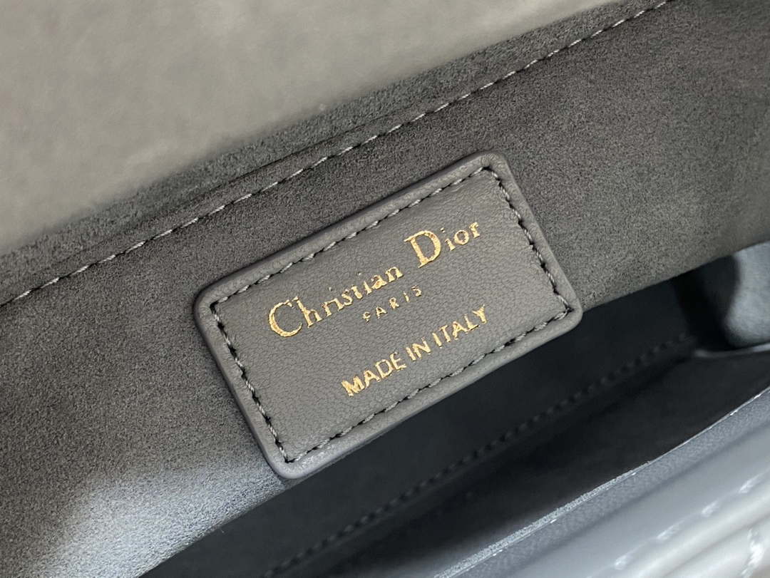 Dior M0531 Small Lady Dior Bag Rock Gray Cannage with enamel buckle - Default Title - View 9