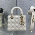 Dior M0531 Small Lady Dior Bag White Cannage with enamel buckle - Default Title - View 1