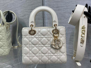 Dior M0531 Small Lady Dior Bag White Cannage with enamel buckle - Default Title - View 2