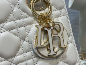 Dior M0531 Small Lady Dior Bag White Cannage with enamel buckle - Default Title - View 4