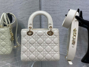 Dior M0531 Small Lady Dior Bag White Cannage with enamel buckle - Default Title - View 5