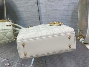 Dior M0531 Small Lady Dior Bag White Cannage with enamel buckle - Default Title - View 7