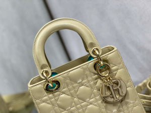 Dior M0531 Small Lady Dior Bag Yellow Cannage with enamel buckle - Default Title - View 3