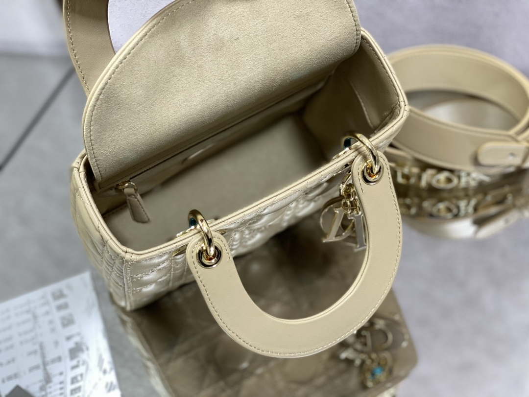 Dior M0531 Small Lady Dior Bag Yellow Cannage with enamel buckle - Default Title - View 8