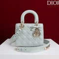 Dior M0531OUQA_M030 Small Lady Dior Bag with Light Blue Cannage Lambskin