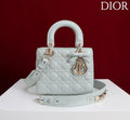 Dior M0531OUQA_M030 Small Lady Dior Bag with Light Blue Cannage Lambskin