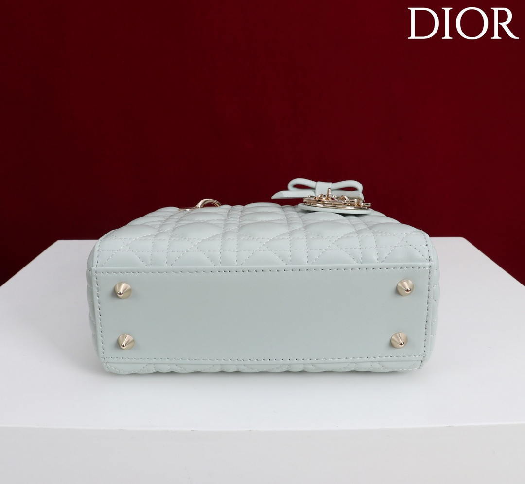 Dior M0531OUQA_M030 Small Lady Dior Bag with Light Blue Cannage Lambskin