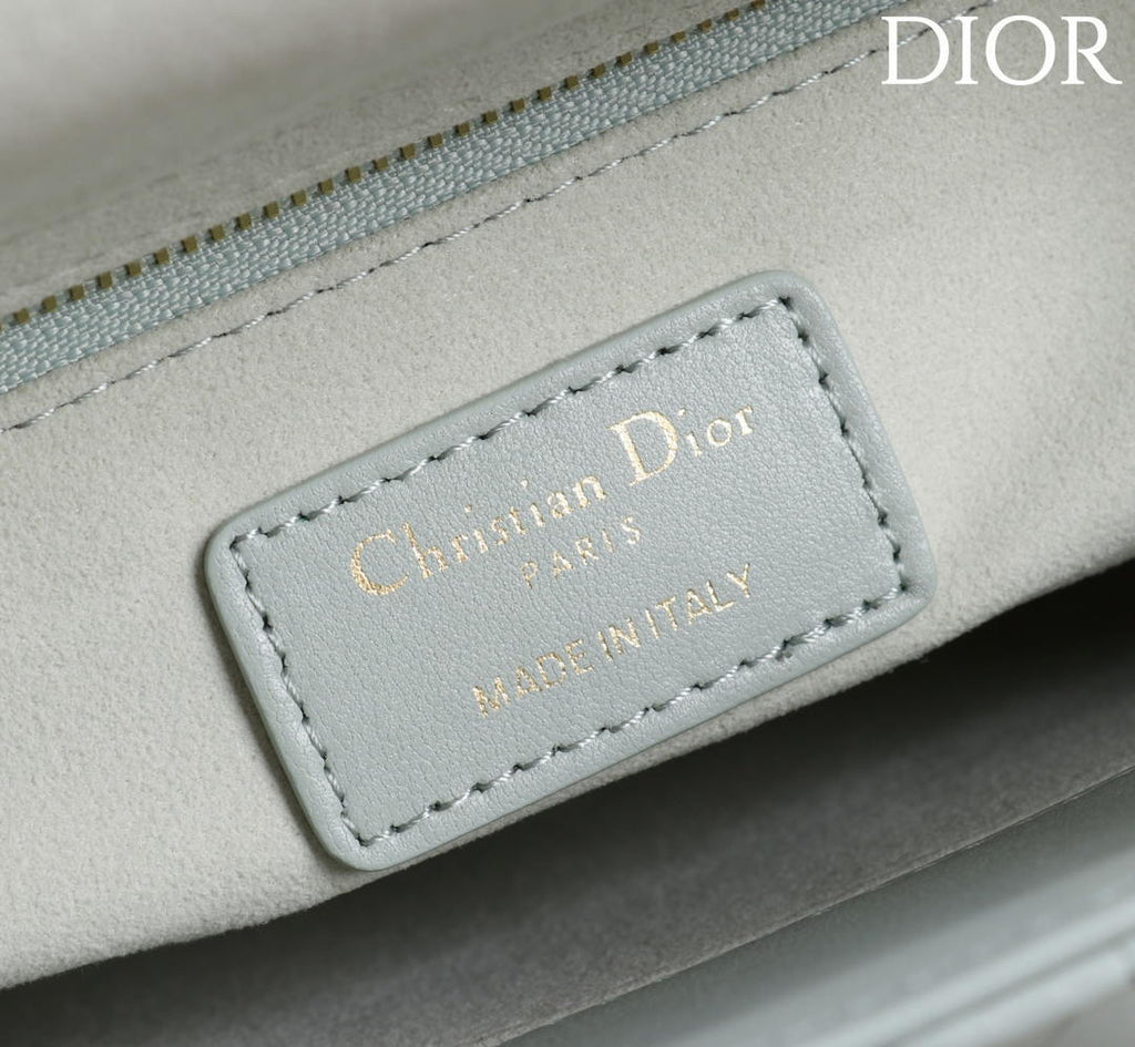 Dior M0531OUQA_M030 Small Lady Dior Bag with Light Blue Cannage Lambskin