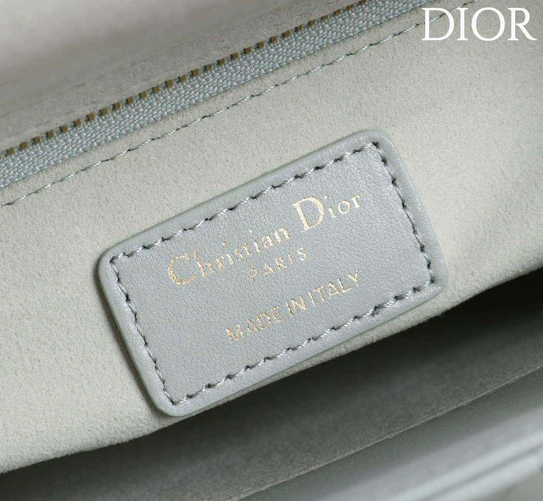 Dior M0531OUQA_M030 Small Lady Dior Bag with Light Blue Cannage Lambskin