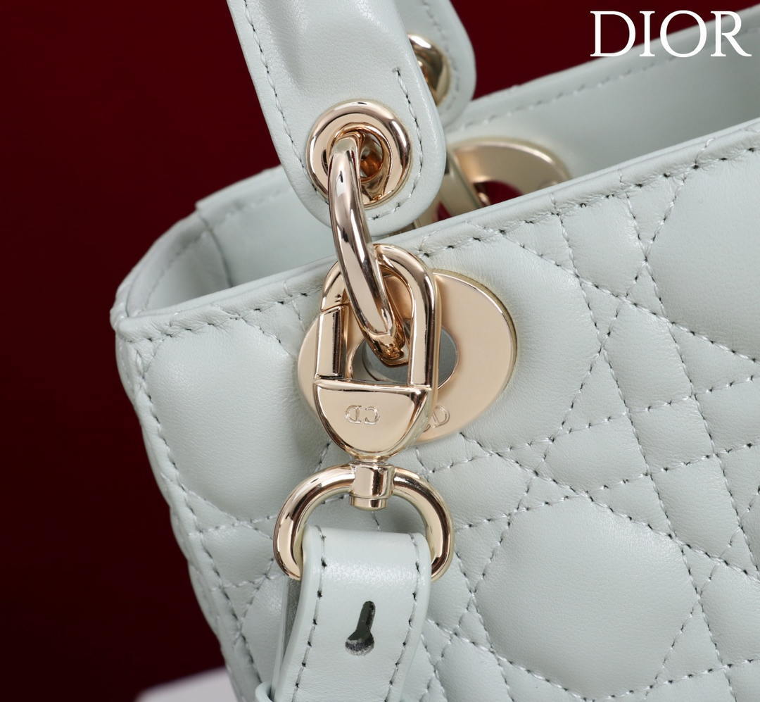 Dior M0531OUQA_M030 Small Lady Dior Bag with Light Blue Cannage Lambskin