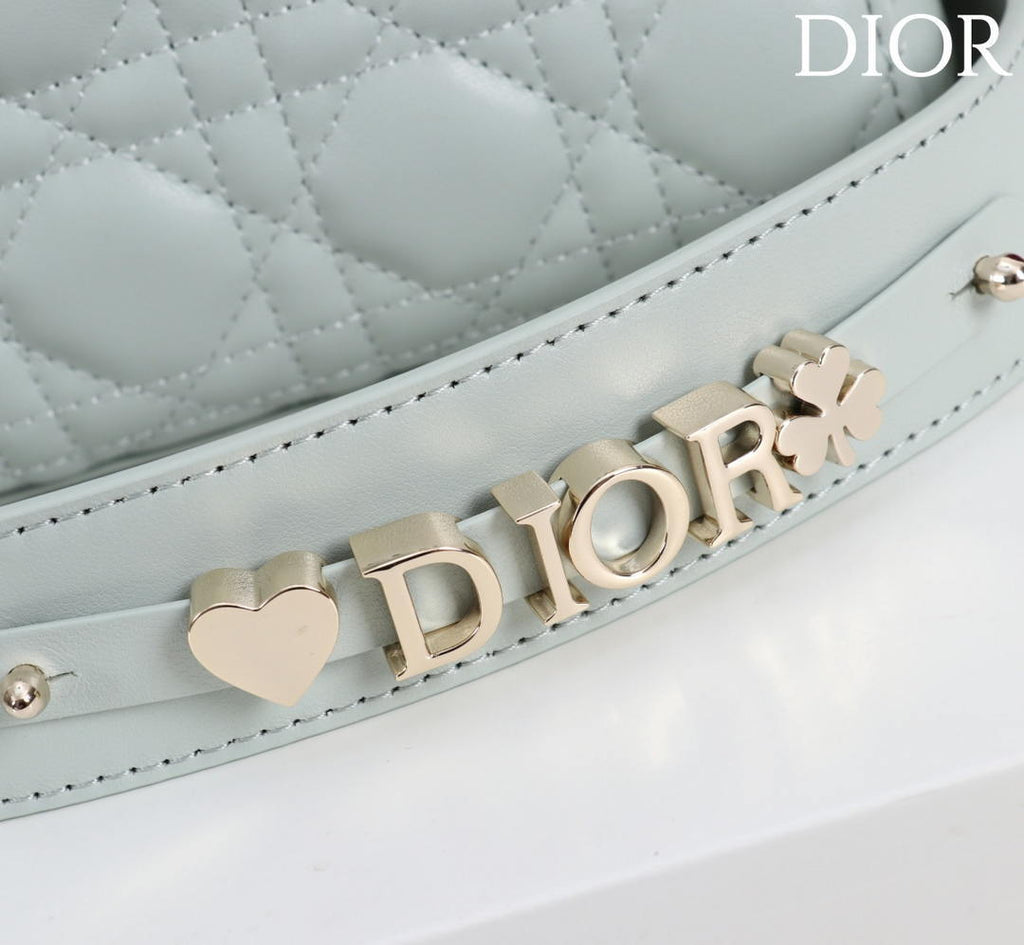 Dior M0531OUQA_M030 Small Lady Dior Bag with Light Blue Cannage Lambskin