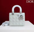 Dior M0531OUQA_M030 Small Lady Dior Bag with Light Blue Cannage Lambskin thin Strap
