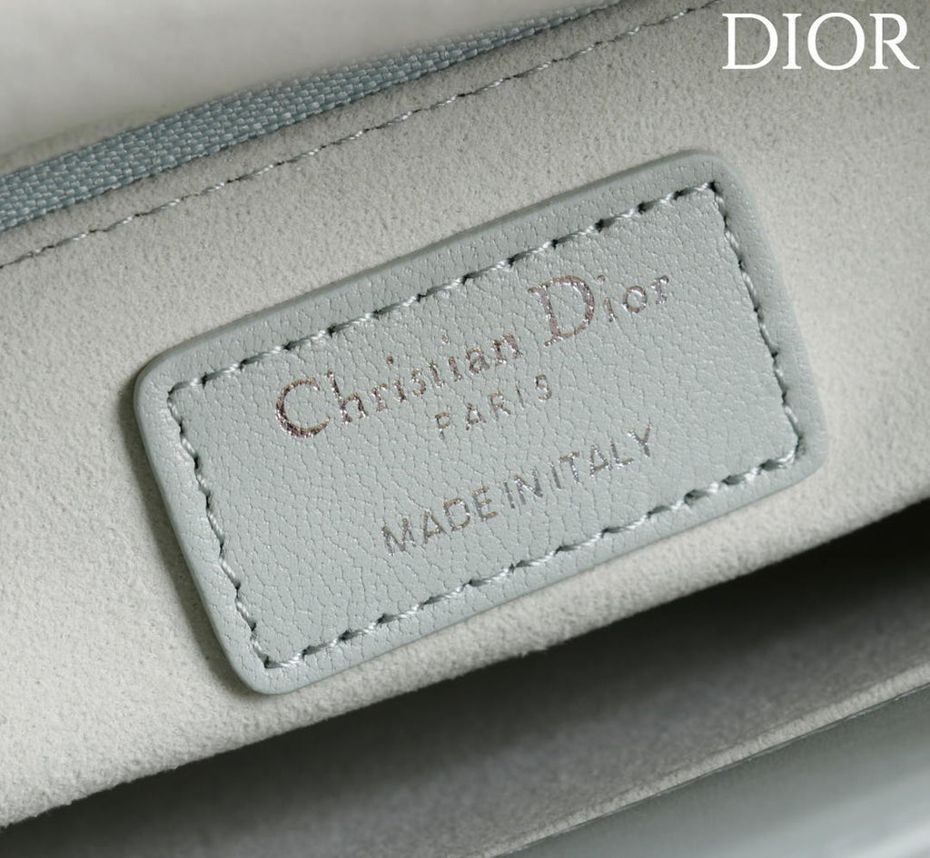 Dior M0531OUQA_M030 Small Lady Dior Bag with Light Blue Cannage Lambskin thin Strap