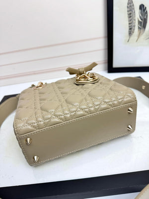 Dior M0531OUQA_M030 Small Lady Dior Bag Milk Apricot Cannage Lambskin - Default Title - View 4