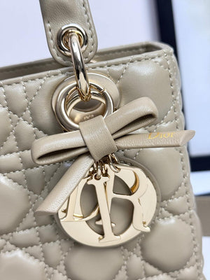 Dior M0531OUQA_M030 Small Lady Dior Bag Milk Apricot Cannage Lambskin - Default Title - View 7