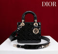 Dior M0531OUQA_M030 Small Lady Dior Bag with patent leather Black