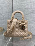 Dior M0531OUQA_M030 Small Lady Dior Bag with Strap Nude Pink Cannage Lambskin