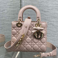 Dior M0531OUQA_M030 Small Lady Dior Bag with Strap Pink Cannage Lambskin