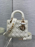 Dior M0531OUQA_M030 Small Lady Dior Bag with Strap Latte Cannage Lambskin