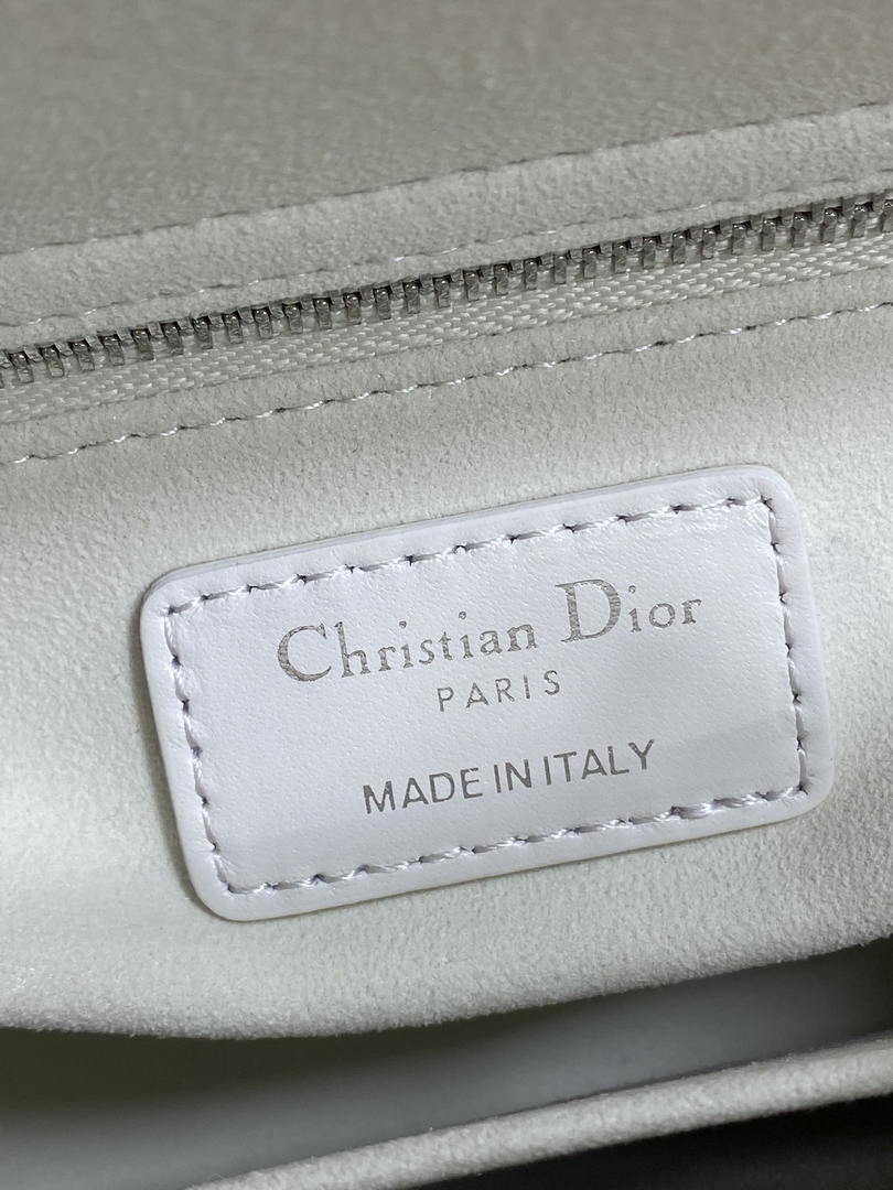 Dior M0531OUQA_M030 Small Lady Dior Bag with thin shoulder Strap Latte Cannage Lambskin Black Handle Gold