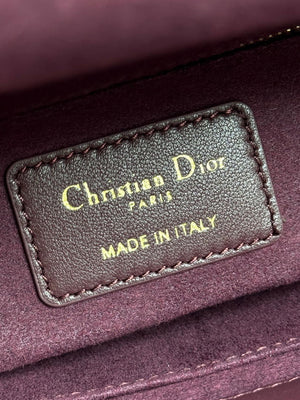Dior M0531OUQA_M030 Small Lady Dior Bag with Wine Red Cannage Lambskin - Default Title - View 8