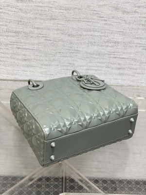 Dior M0538 Small Lady Dior Bag Matte Gray Cannage Calfskin with Diamond Motif - Small 20 cm - View 7