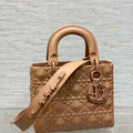 Dior M0538 Small Lady Dior Bag Matte Pink Cannage Calfskin with Diamond Motif - Small 20 cm - View 1