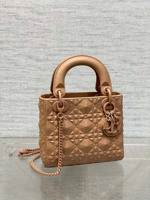 Dior M0538 Small Lady Dior Bag Matte Pink Cannage Calfskin with Diamond Motif - Small 20 cm - View 10