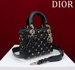 Dior M0538 Small Lady Dior My ABCDior Bag Black Cannage Lambskin with Gold-Finish - Default Title - View 2