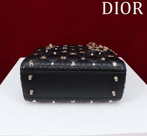 Dior M0538 Small Lady Dior My ABCDior Bag Black Cannage Lambskin with Gold-Finish - Default Title - View 4