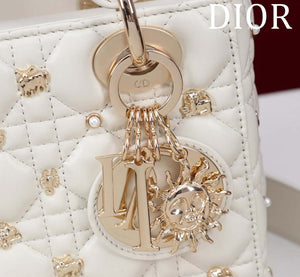 Dior M0538 Small Lady Dior My ABCDior Bag Latte Cannage Lambskin with Gold-Finish - Default Title - View 6